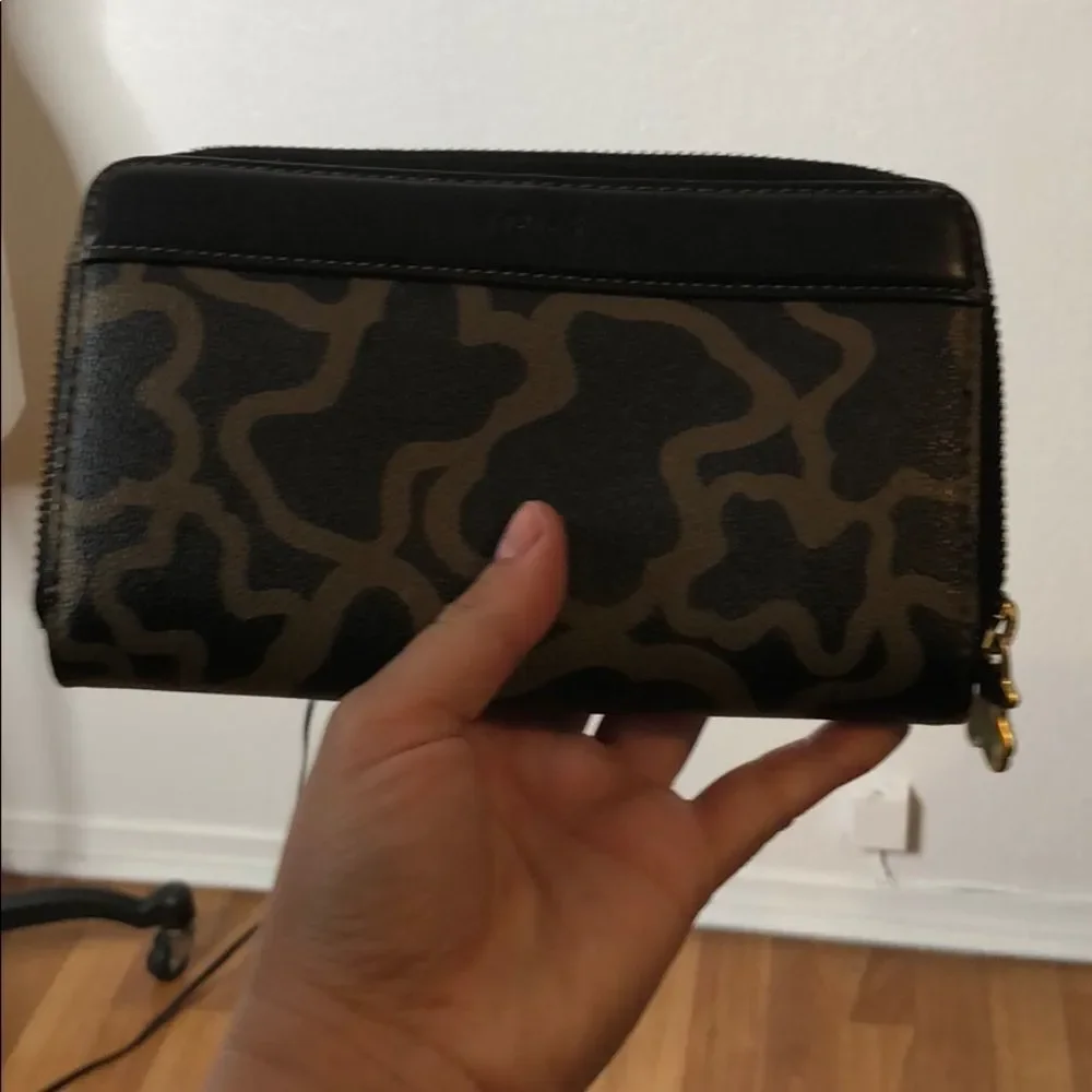 TOUS black bear monogram canvas wallet
